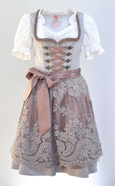 KRÜGER Dirndl Lilia Mini Lila-Altrosa 49965 mit Bluse Gr. 36 Mietdauer 4 Tage