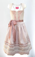 KRÜGER Dirndl Knielang Creme-Rosa 49836 mit Bluse Gr. 36 Mietdauer 4 Tage