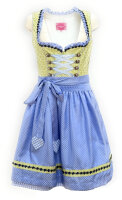 KRÜGER Dirndl Fresh Breeze Mini Grün-Blau 49445 mit Bluse Mietdauer 4 Tage