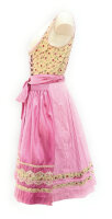 KRÜGER Dirndl Caramel Knielang Beige-Linde-Rosa 40506 mit Bluse Mietdauer 4 Tage