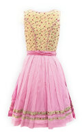 KRÜGER Dirndl Caramel Knielang Beige-Linde-Rosa 40506 mit Bluse Mietdauer 4 Tage