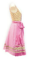 KRÜGER Dirndl Caramel Knielang Beige-Linde-Rosa 40506 mit Bluse Mietdauer 4 Tage
