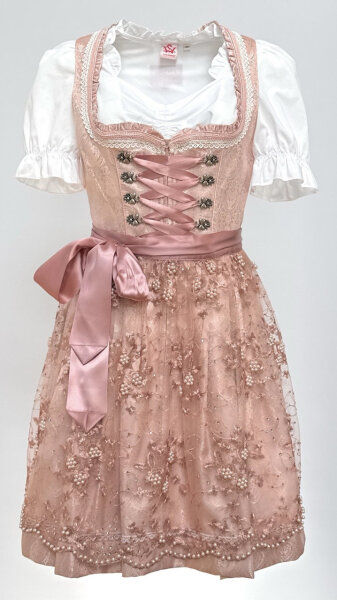 KRÜGER Dirndl Kailia Mini Rosa 417565 mit Bluse Gr. 42 Mietdauer 4 Tage