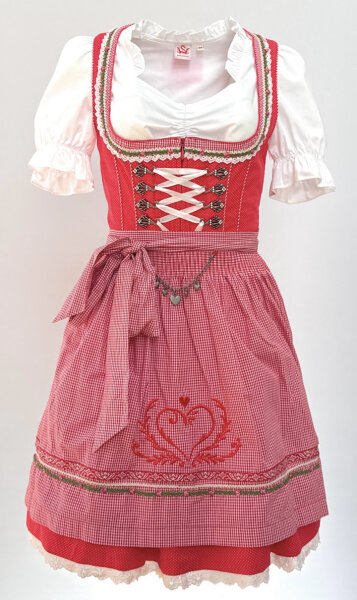 KRÜGER Dirndl Miss Red Mini Rot 41435 mit Bluse Gr. 38 Mietdauer 4 Tage