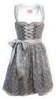 KRÜGER Dirndl Joslin Mini Hellgrau 412265 mit Bluse Gr. 38 Mietdauer 4 Tage