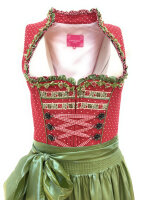 KRÜGER Dirndl Sunrose Lang Rot-Grün 48787 mit...