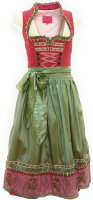 KRÜGER Dirndl Sunrose Lang Rot-Grün 48787 mit Bluse Gr. 40 Mietdauer 4 Tage