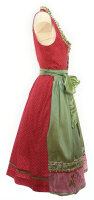 KRÜGER Dirndl Sunrose Lang Rot-Grün 48787 mit Bluse Gr. 40 Mietdauer 4 Tage
