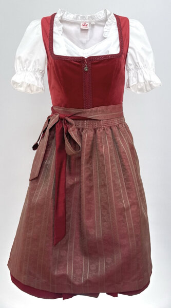 Spieth & Wensky Dirndl Diandra Knielang Rot 420250 mit Bluse Mietdauer 4 Tage