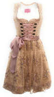 KRÜGER Dirndl Rosie Mini Gold-Rosa 44555 mit Bluse Mietdauer 4 Tage**