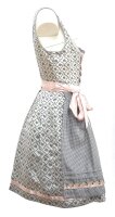 KRÜGER Dirndl Rose Daisy Mini Silber-Rosa 43575 mit Bluse Gr. 36 Mietdauer 4 Tage**
