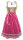 KRÜGER Dirndl Apple Lang Grün-Pink 41027 mit Bluse Gr. 38 Mietdauer 4 Tage**