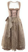 KRÜGER Dirndl Blush Lang Hellbraun-Dunkelrosa 16807 mit Bluse Gr. 42 Mietdauer 4 Tage**