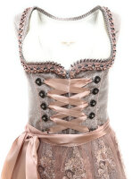 Miete Dirndl Ava mit Bluse Grau-Altrosa Lang Gr. 46...