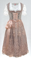 KRÜGER Dirndl Ava Lang Grau-Altrosa 18517 mit Bluse...