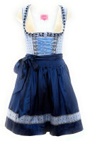 KRÜGER Dirndl Harmony Mini Hellblau-Dunkelblau 40005 mit Bluse Gr. 40 Mietdauer 4 Tage**