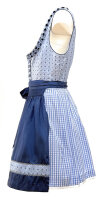 KRÜGER Dirndl Harmony Mini Hellblau-Dunkelblau 40005 mit Bluse Gr. 40 Mietdauer 4 Tage**
