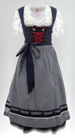 KRÜGER Dirndl Fleur Partie Lang Blau 43557 mit Bluse...
