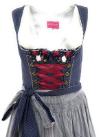 KRÜGER Dirndl Fleur Partie Lang Blau 43557 mit Bluse...