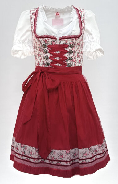 KRÜGER Dirndl Silvana Mini Rot-Weiß 46315 mit Bluse Gr. 34 Mietdauer 4 Tage**