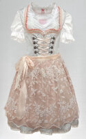 KRÜGER Dirndl Juliane Mini Grau-Apricot 48255 mit...
