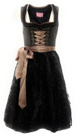 KRÜGER Dirndl Taina Knielang Schwarz-Gold 406261 mit Bluse Mietdauer 4 Tage**