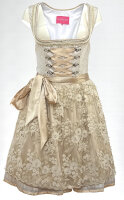 KRÜGER Dirndl Charlene Mini Creme-Gold 414762 mit Bluse Gr. 42 Mietdauer 4 Tage**