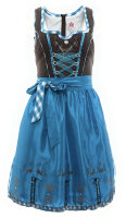 Spieth & Wensky Dirndl Anika Knielang Braun-Türkis mit Bluse Gr. 36 Mietdauer 4 Tage**