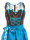 Spieth & Wensky Dirndl Anika Knielang Braun-Türkis mit Bluse Gr. 36 Mietdauer 4 Tage**