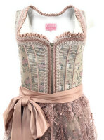 KRÜGER Dirndl Roxana Knielang Linde-Rosa 414365 mit Bluse Gr. 34 Mietdauer 4 Tage**
