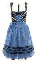 Spieth & Wensky Dirndl Naomi Knielang Schwarz-Blau mit Bluse Mietdauer 4 Tage**