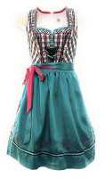 Spieth & Wensky Dirndl Radau Knielang Schwarz-Aqua-Pink mit Bluse Gr. 38 Mietdauer 4 Tage**