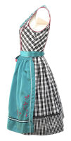 Spieth & Wensky Dirndl Radau Knielang Schwarz-Aqua-Pink mit Bluse Gr. 38 Mietdauer 4 Tage**