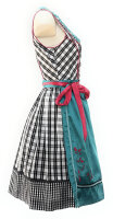 Spieth & Wensky Dirndl Radau Knielang Schwarz-Aqua-Pink mit Bluse Gr. 38 Mietdauer 4 Tage**