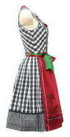 Spieth & Wensky Dirndl Radau Knielang Schwarz-Rot-Grün mit Bluse Gr. 36 Mietdauer 4 Tage**