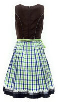 Spieth & Wensky Dirndl Nevana Knielang Braun-Maigrün mit Bluse Gr. 36 Mietdauer 4 Tage**
