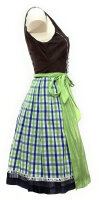 Spieth & Wensky Dirndl Nevana Knielang Braun-Maigrün mit Bluse Gr. 36 Mietdauer 4 Tage**