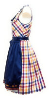 Spieth & Wensky Dirndl Regula Knielang Weiß-Bunt-Blau mit Bluse Gr. 42 Mietdauer 4 Tage**
