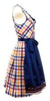 Spieth & Wensky Dirndl Regula Knielang Weiß-Bunt-Blau mit Bluse Gr. 42 Mietdauer 4 Tage**