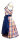 Spieth & Wensky Dirndl Regula Knielang Weiß-Bunt-Blau mit Bluse Gr. 42 Mietdauer 4 Tage**