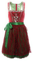 Spieth & Wensky Dirndl Reise Knielang Pink-Rot-Grün mit Bluse Mietdauer 4 Tage**