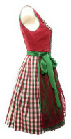 Spieth & Wensky Dirndl Reise Knielang Pink-Rot-Grün mit Bluse Mietdauer 4 Tage**