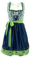 Spieth & Wensky Dirndl Ria Knielang Blau-Limone mit Bluse Gr. 38 Mietdauer 4 Tage**