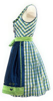 Spieth & Wensky Dirndl Ria Knielang Blau-Limone mit Bluse Gr. 38 Mietdauer 4 Tage**
