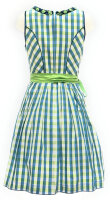 Spieth & Wensky Dirndl Ria Knielang Blau-Limone mit Bluse Gr. 38 Mietdauer 4 Tage**