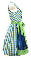Spieth & Wensky Dirndl Ria Knielang Blau-Limone mit Bluse Gr. 38 Mietdauer 4 Tage**