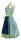 Spieth & Wensky Dirndl Ria Knielang Blau-Limone mit Bluse Gr. 38 Mietdauer 4 Tage**