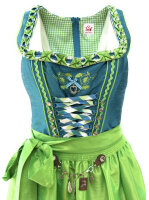 Spieth & Wensky Dirndl Riana Knielang Azur-Lime mit...