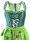 Spieth & Wensky Dirndl Riana Knielang Azur-Lime mit Bluse Gr. 38 Mietdauer 4 Tage**