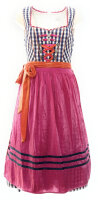 Spieth & Wensky Dirndl Luna Lang Kobalt-Pink mit Bluse Mietdauer 4 Tage**